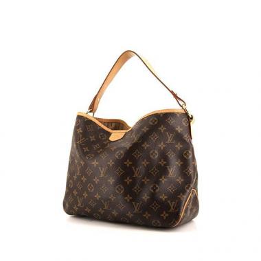 Shopping bag Louis Vuitton modello piccolo in tela monogram cerata marrone e pelle naturale