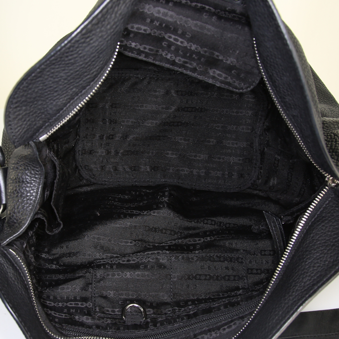 Sac porté épaule ou main Celine Bittersweet en cuir noir - Detail D2