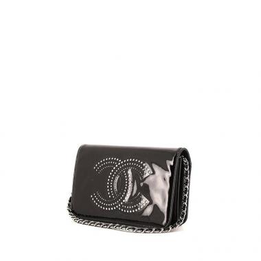 Bolso bandolera Chanel Wallet on Chain en charol negro