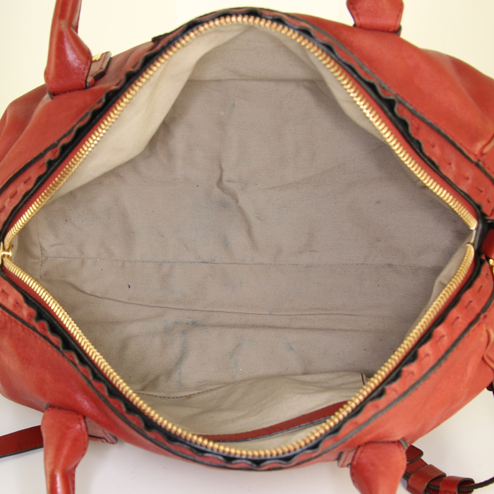 Chloé handbag in red leather - Detail D3