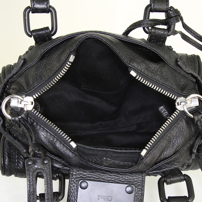 Bolso de mano Chloé Mini Paddington modelo pequeño en cuero negro - Detail D2