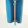 Portefeuille Bottega Veneta en cuir intrecciato turquoise - Detail D2 thumbnail