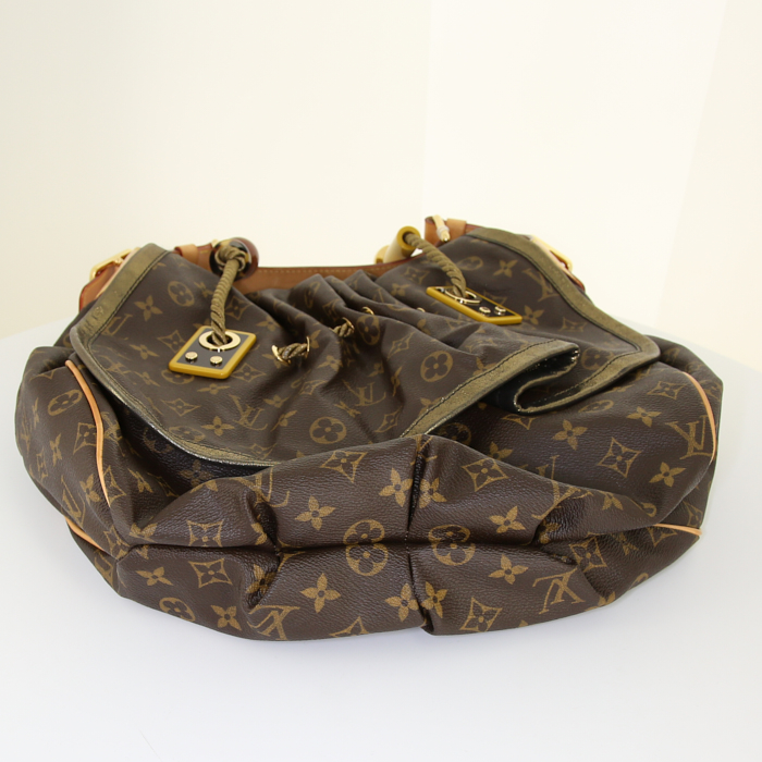 Borsa Louis Vuitton Louis Vuitton Editions Limitées in tela monogram marrone e pelle naturale - Detail D4