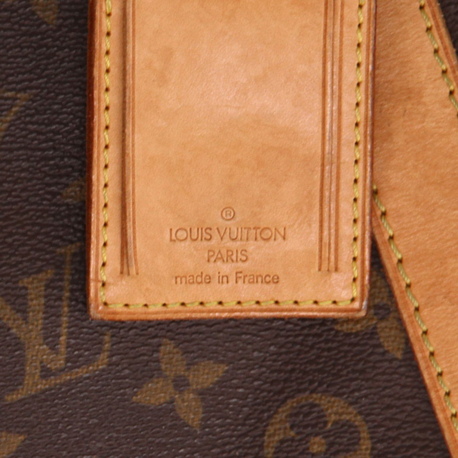 Borsa da viaggio Louis Vuitton  Keepall 60 in tela monogram marrone e pelle naturale - Detail D6
