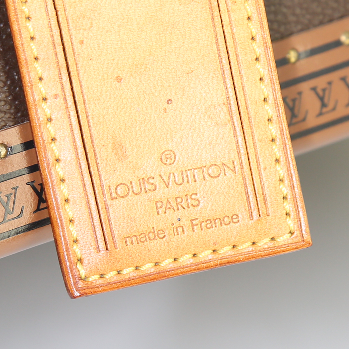 Louis Vuitton President suitcase in brown monogram canvas and natural leather - Detail D3