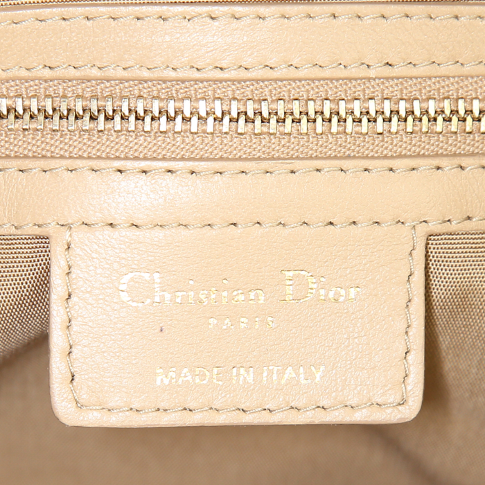 Sac à main Dior Granville en cuir beige - Detail D4