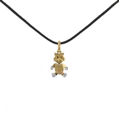 Pendentif Pomellato Orsetto en or jaune,  or blanc et diamants