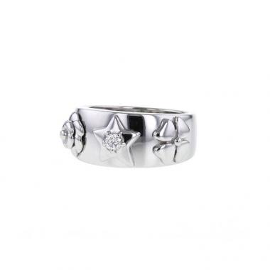 Sortija Chanel 3 symboles en oro blanco y diamantes Sortija Chanel 3 symboles en oro blanco y diamantes