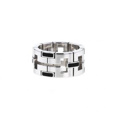 Anello Cartier Le Baiser du Dragon in oro bianco e smalto nero