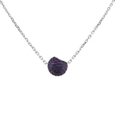 Collier Boucheron Tentation Macaron en or blanc et améthystes