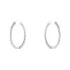 Vintage small hoop earrings in 14k white gold and diamonds - 00pp thumbnail