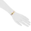 Bracelet ouvrant Hermes Clic Clac petit modèle en plaqué or et émail blanc - Detail D1 thumbnail
