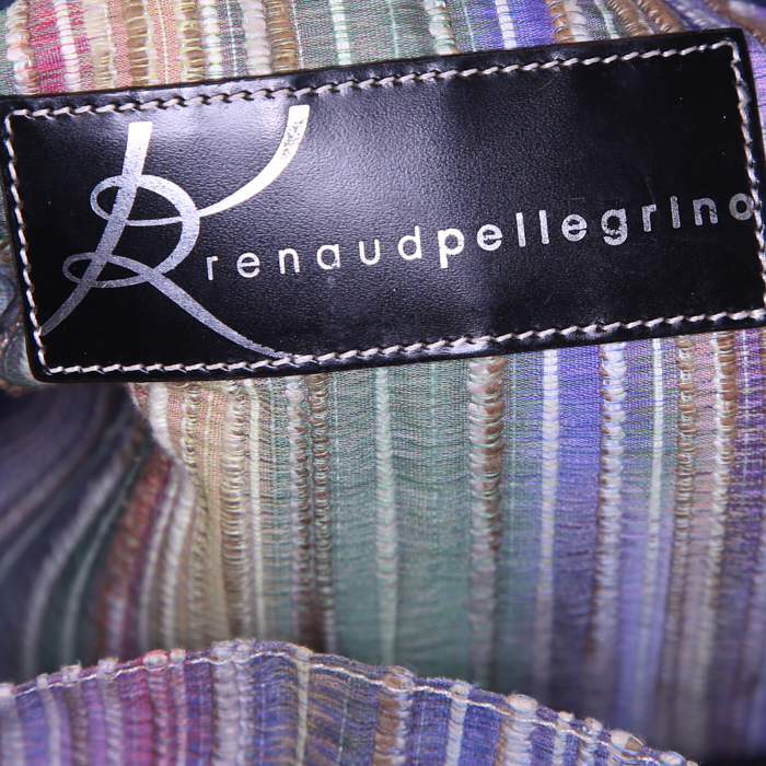 Renaud Pellegrino bag worn on the shoulder or carried in the hand in blue leather - Detail D3
