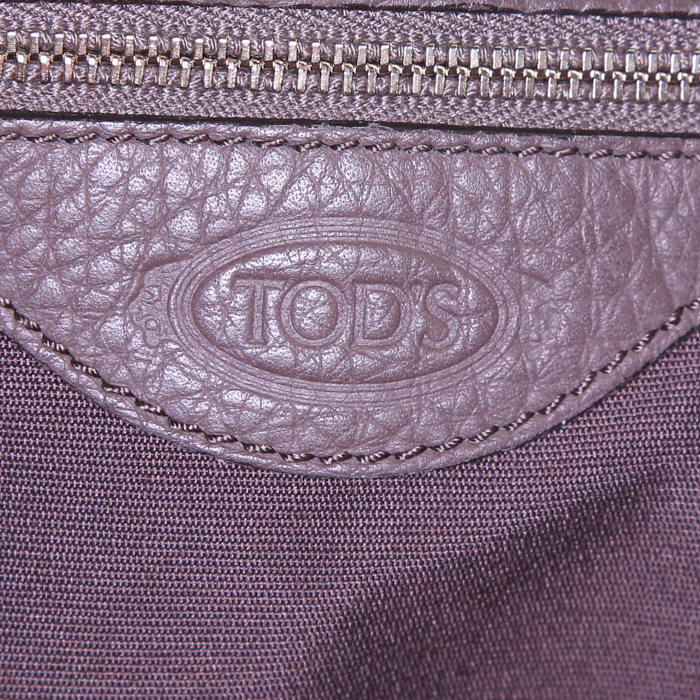 Tod's handbag in brown and taupe leather - Detail D4