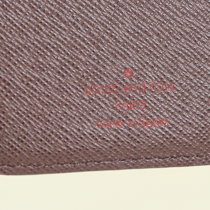 Portefeuille Louis Vuitton Accordeon en toile damier ébène - Detail D5