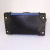 Bolso de mano Celine Luggage modelo mediano en ante azul y marrón y cuero negro - Detail D4 thumbnail