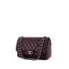 Chanel Timeless jumbo handbag in purple quilted leather - 00pp thumbnail