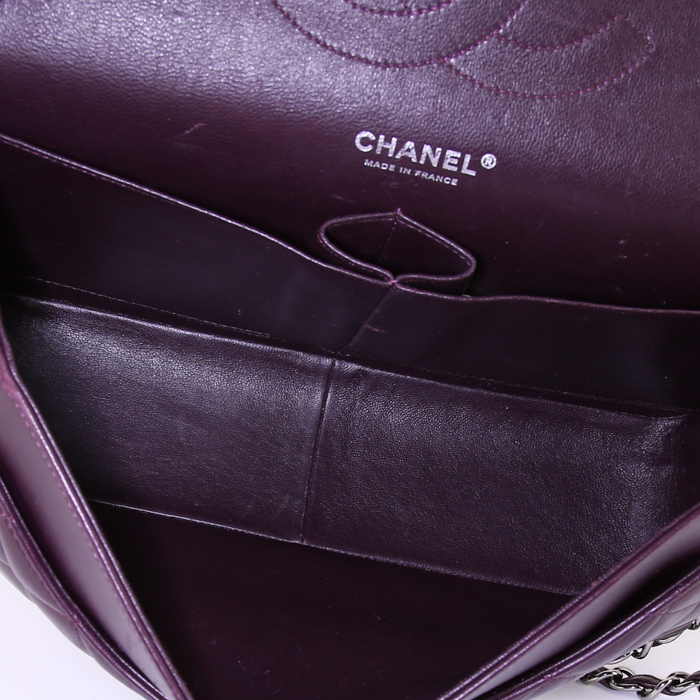 Borsa Chanel Timeless jumbo in pelle trapuntata color prugna - Detail D3