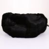 Bolso bandolera Givenchy en piel de conejo negra y cuero negro - Detail D5 thumbnail