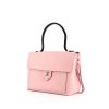 Louis Vuitton Lockme small model handbag in varnished pink and black grained leather - 00pp thumbnail