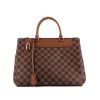 Louis Vuitton Greenwich handbag in ebene damier canvas and brown leather - 360 thumbnail
