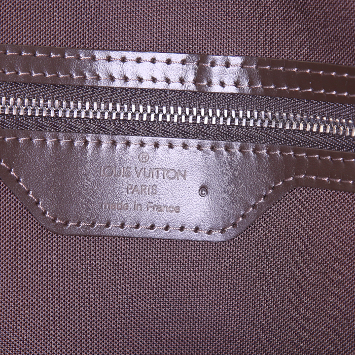 Louis Vuitton Saratov large model briefcase in brown canvas and brown taiga leather - Detail D4