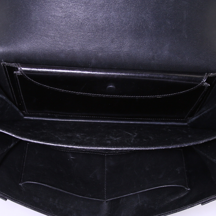 Hermès Piano handbag in black box leather - Detail D2