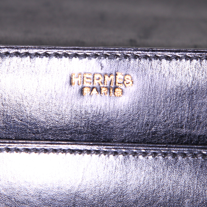 Hermès Piano handbag in black box leather - Detail D3