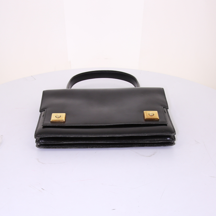 Hermès Piano handbag in black box leather - Detail D4