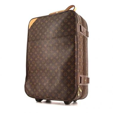 Maleta flexible Louis Vuitton Pegase en lona Monogram y cuero natural