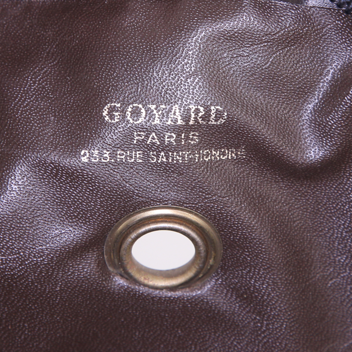 Sac à chien Goyard en toile monogram noire et cuir noir - Detail D3