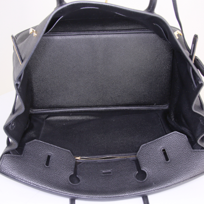 Borsa Hermes Birkin 40 cm in pelle togo nera - Detail D2