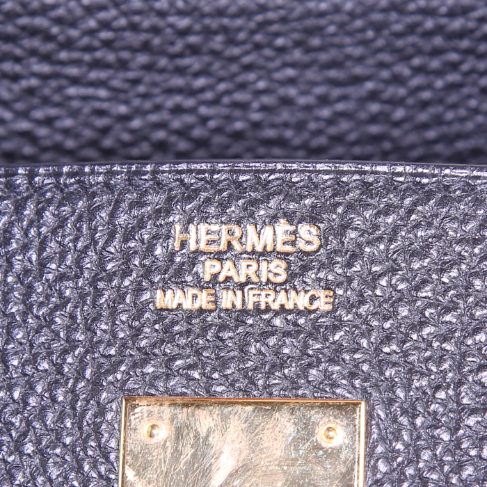 Borsa Hermes Birkin 40 cm in pelle togo nera - Detail D3