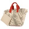 Shopping bag Hermès Beach Tote Feuillage in tela beige e grigia con motivo - 00pp thumbnail