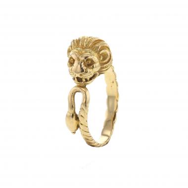 Lalaounis Animal Head ring in yellow gold
