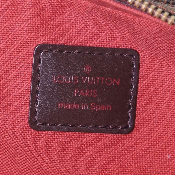 Bolsito de mano Louis Vuitton Geronimosx en lona a cuadros revestida y cuero marrón - Detail D3