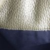 Shopping bag Bottega Veneta in tela intrecciata beige e pelle martellata verde kaki - Detail D3 thumbnail