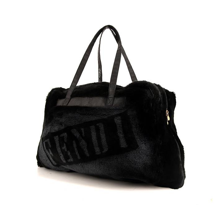 Bolso de fin de semana Fendi en piel sintética negra y cuero granulado negro