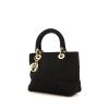Dior Lady Dior medium model handbag in black canvas - 00pp thumbnail