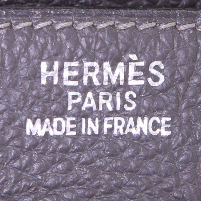 Hermes Birkin 35 cm handbag in grey togo leather - Detail D3