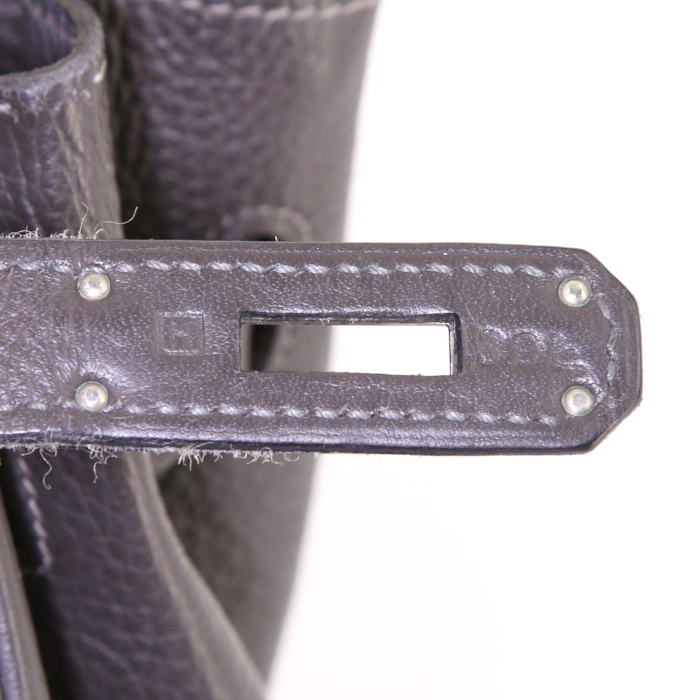 Borsa Hermes Birkin 35 cm in pelle togo grigia - Detail D4