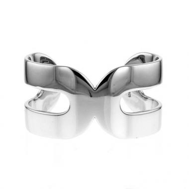 Bracciale aperto Dinh Van Maillons taglia XL in argento