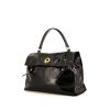 Saint Laurent Muse Medium handbag in black patent leather and black suede - 00pp thumbnail