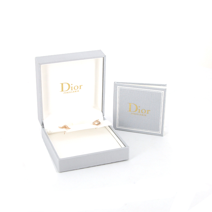 Orecchini a bottone Dior Pré Catelan in oro rosa e diamanti - Detail D2