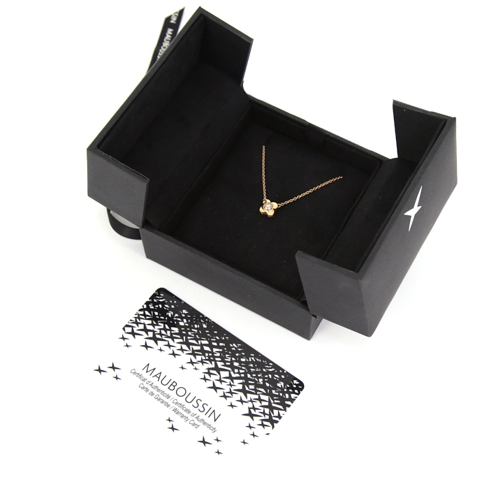 Collier Mauboussin Trop Chance en or rose et diamants - Detail D2