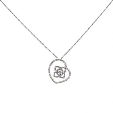 De Beers 18kt white gold Enchanted Lotus Openwork Medal diamond necklace