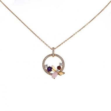 Collier Chaumet Attrape Moi Si Tu M'Aimes en or rose,  diamants et pierres ornementales