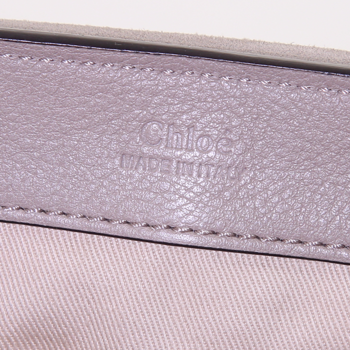 Chloé Faye small model shoulder bag in grey leather - Detail D4