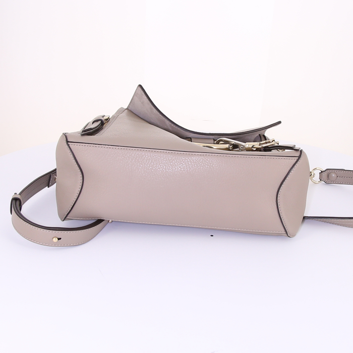 Borsa a tracolla Chloé Faye modello piccolo in pelle grigia - Detail D5