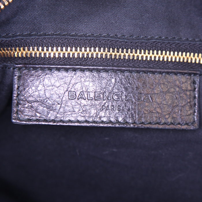 Borsa a tracolla Balenciaga Velo in pelle nera - Detail D4